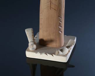 Chris Ortiz Cordova New Mexico Carved Wood St. Francis of Assisi Figure  	10.5x3x3.25in	196222
