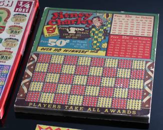 Lot of 4 Vintage Punchboard Gambling Punch Boards In The Dough/Jitney Charley/The Little Wonder Trade Stimulators 		196007

