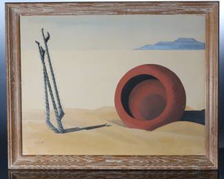*Original* Art Desert Southwest Landscape MMM Painting 	Frame: 22.75x28.75in	196018
