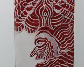 *Original* Folk Art Juillet 87 Tonni Z Framed 	Image: 10.75x7.25in<BR>Frame: 18.25x14.75x0.75in	196005
