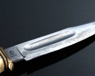 Vintage Henley & Co Othello Knife with Sheath Germany Fixed Blade Knife Stag Handle	Knife: 8.85in Blade: 4.9in 	199092
