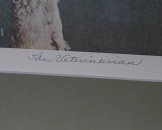 *Signed* Jim Davis Garfield The Veterinarian Norman Rockwell Litho Framed Art Lithograph  	Frame: 21.25x18.75x0.75in	199073
