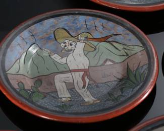 Lot of 6 A. Ramos Tonala Jalisco Mexico For Art Plates 	1x9.5inDiameter 	196239
