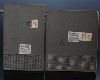 Lot of 2 Vintage Punchboards Gambling Punch Boards Knife Advertising Quality Knives & Parisian Beauties 		196012
