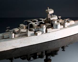 Heavy Cruiser Georgia wood Folk Art Navy Virginia-class battleship	6.3.75x26in Long 	196062

