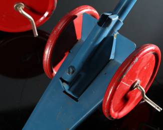 Lot of 2 Vintage Pressed Steel Canons 	7x5x14.5in	196152
