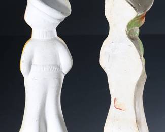 Lot of 2 Vintage Carnival Chalkware Sailor Girls Women Figures 		196157
