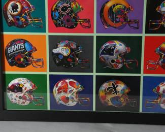 Peter Max 1996 Helmet Montage Poster Super Bowl XXX	Frame: 23.75x32.25x0.75in	199071
