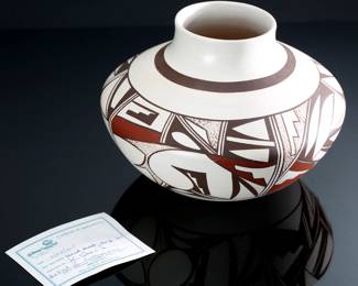 Grace Navasie Lomahquahu G. Frog Woman Hopi Pot Polychrome Jar Native American Pottery Frogwoman	6.1in H x 8.65in Diameter at widest 	199149
