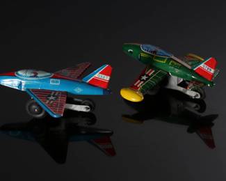 Lot of 2 Vintage Japan Tin Litho Toy USAF Jet Planes 	1.8x3.12x3.35in	196209
