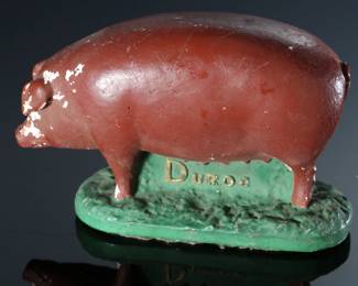 Vintage Duroc Swine Pig Chalkware Figure 	4.75x6.75x2.5in	196236
