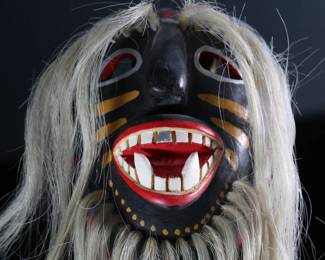 Vintage Yaqui Pasko'ola Pascola Wooden Mexican Dance Mask #2	3.5x4.75x6.5in	196030
