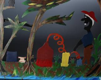 RAM Folk Art Painted Metal Cut Tin Moonshine Still Reuben Aaron Miller 	24x24.25in	196002
