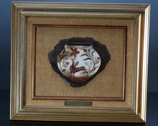 Original Art Lynn Touchette Trios-Zia Storage Jar Painting 	Frame: 13x14.75x2in	199152
