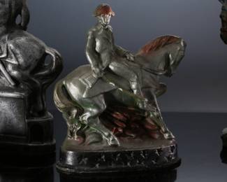 Lot of 4 Vintage Patriotic Carnival Chalkware Figure Statues - George Washington - Soldiers - Horse	Large George Washington 12.5x9.5x3.5 in Small George Washington 10.5x8x3 in Soldiers 6x9x2 in Blue Horse 11x10x3 in 	198049
