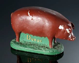 Vintage Duroc Swine Pig Chalkware Figure 	4.75x6.75x2.5in	196236
