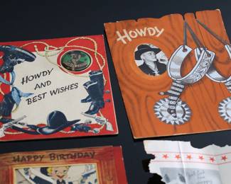 Lot of 8 1950s Vintage Hopalong Cassidy Birthday Best Wishes Cards buzz Cardozo	Largest: 7.25x6in	196099
