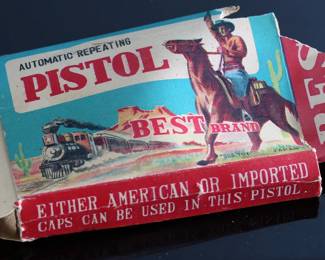 1950s Vintage Japanese Tin Toy Cap Gun BEST Brand Automatic Repeating Pistol SSS Toys Japan 	3x5x1in	196071
