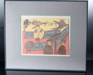 *Original* Folk Art Framed 	Frame: 21.25 x 25in	196024
