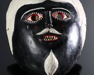 Vintage Juanegro Mexican Dance Mask Folk Art Black 	3x5.5x7in	196032
