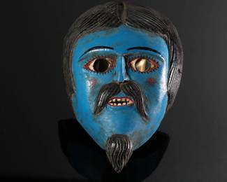 Vintage Juanegro Mexican Dance Mask Folk Art Blue #2	3x5x7in	196038
