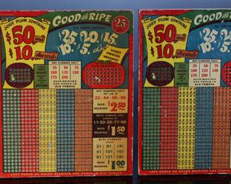 Lot of 2 Vintage Punchboards Gambling Punch Boards  Good and Ripe Trade Stimulators 	15.25x12.25in	196010
