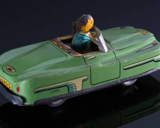 Vintage Japan Tin Litho Friction Toy Car 1955	1.5x1.75x3.75in	196128
