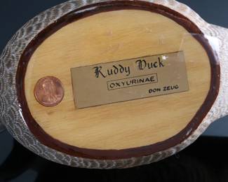 Don Zeug Ruddy Duck Oxyurinae Carved Wood Duck Decoy Oxyuridae	5.25x4.75x10.5in	199148
