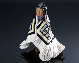 C. Alan Johnson “Lisa” Porcelain Figure Inuit Eskimo Figurine 1994 	6.45in H x 5.55x5in D	199159
