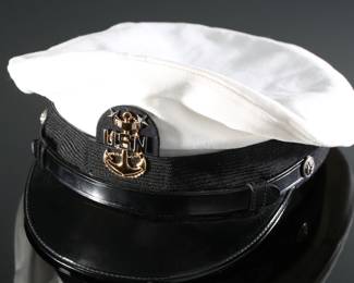 US Navy Military Dress Visor Cap Hat White	8	199135
