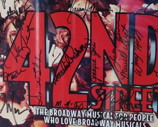 Cast *Signed* 42nd Street Broadway Musical Poster Framed 	Frame: 22.5x14.5in	199114
