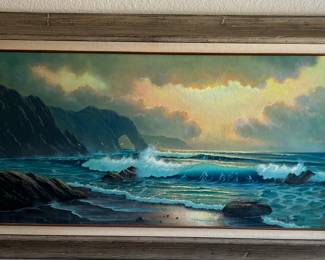 Signed Seascape painting 