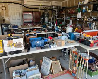 Lots of hand tools and many power tools 