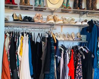 Nice ladies clothing on trend, lots of belts and accessories