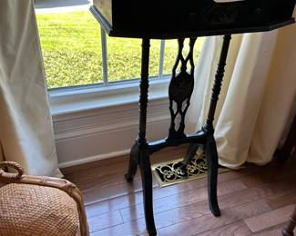 Black with gold accent work table