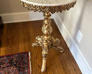 19th century Renaissance revival wine table with marble top