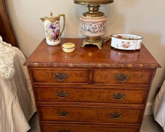 English inlay chest with five drawers
