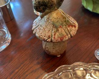 Pottery mushroom with snail