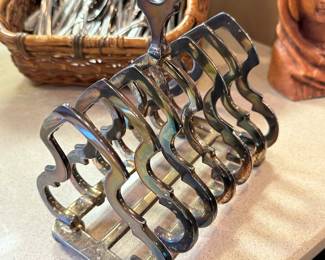 Heavy silver plate toast holder