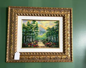 Aspens at Twilight -  Schaefer Miles - Serigraph on Canvas - with COA - Sold 