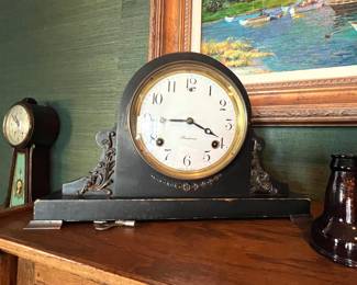 Art Deco Gilt-  Bronze Desk Clock by Concord Swiss - 8 Day - with key - Sold 