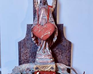 Satirical Alter-piece, H20xW22xD12. Original Art. $140. Title: Alter to Luck and Funny Women. By Zade Ramsey.