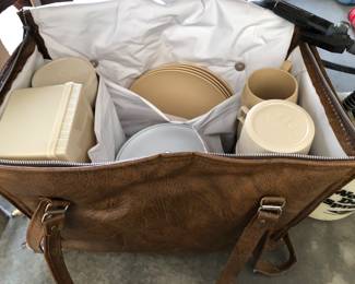 Vintage Picnic Ware/Bag