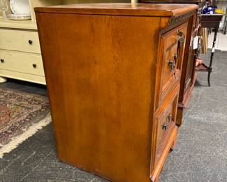 Solid Wood File Cabinet with Key 
