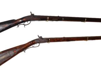 2 antique American long rifles 