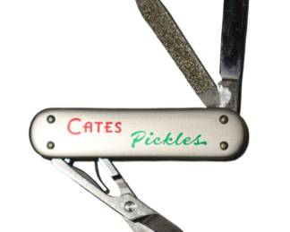 vintage Victorinox Cates Pickles advertising knife