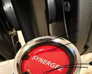 Troy Fitness 255 lb Rubber Grip Plates, shown with Weight Tree and Curl Bar.  