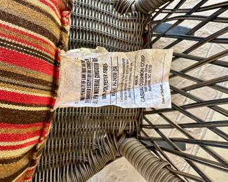 Wicker 3 Pc Set on Front Porch with Cushions.  View or Rocker without Cushions.  Checkout the Workmanship