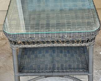 Wicker 3 Pc Set on Front Porch with Cushions.  View or Rocker without Cushions.  Checkout the Workmanship