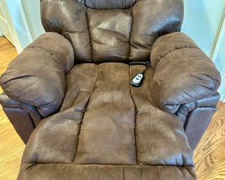 Best Furnishings  Power Recliner in Faux Suede with Wired Control.  